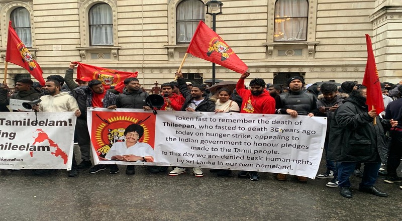 இலங்கை அரசாங்கத்திற்கு எதிராக பிரித்தானியாவில் ஒன்றுக்கூடிய மக்கள்!