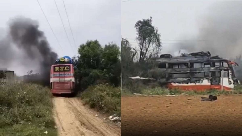 இந்தியாவில் தீ விபத்தில் சிக்கிய மேலும் ஒரு பேருந்து - இருவர் மரணம்