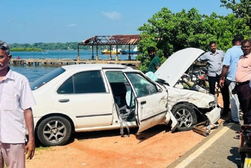 மூன்று வாகனங்கள்  ஒன்றுடன் ஒன்று மோதி விபத்து! ஒருவர் படுகாயம்