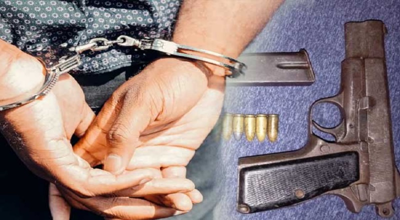 வெளிநாட்டில் தயாரிக்கப்பட்ட பிஸ்டல் ரக துப்பாக்கி மற்றும் தோட்டாக்களுடன் ஒருவர் கைது!