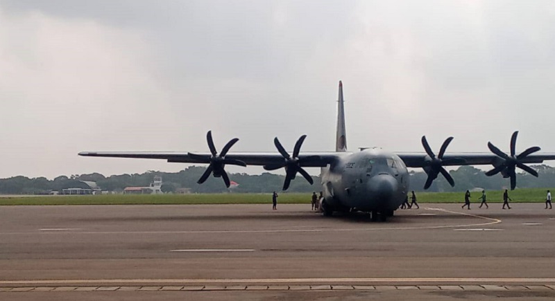 பலாலி விமான நிலையத்தில் வந்திறங்கிய அமெரிக்க போர் விமானம்!