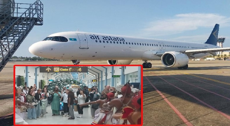 கஜகஸ்தானில் சுற்றுலாப் பயணிகளுடன் வருகை தந்துள்ள முதலாவது விமானம்!