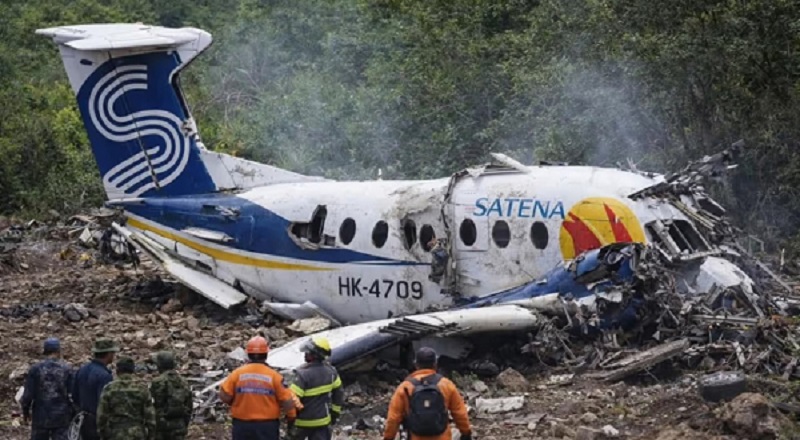 கொலம்பியாவில் புறப்பட்ட சிறிது நேரத்திலேயே விபத்துகுள்ளான விமானம் - 15 பேர் பலி‘!
