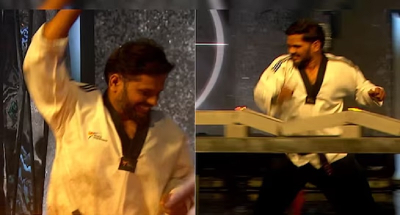 30 வினாடிகளில் 37 கான்கிரீட் கட்டிகளை உடைத்து உலக சாதனை படைத்த இந்தியர்