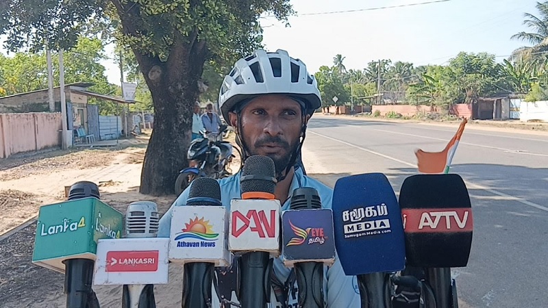தற்கொலைக்கு எதிராக இந்திய மாற்றுத்திறனாளி இளைஞன் முன்னெடுத்த துவிச்சக்கரவண்டி விழிப்புணர்வு பயணம்