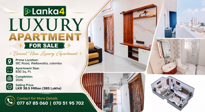 வெள்ளவத்தையில் புத்தம் புதிய ஆடம்பர அடுக்குமாடி குடியிருப்பு விற்பனைக்கு