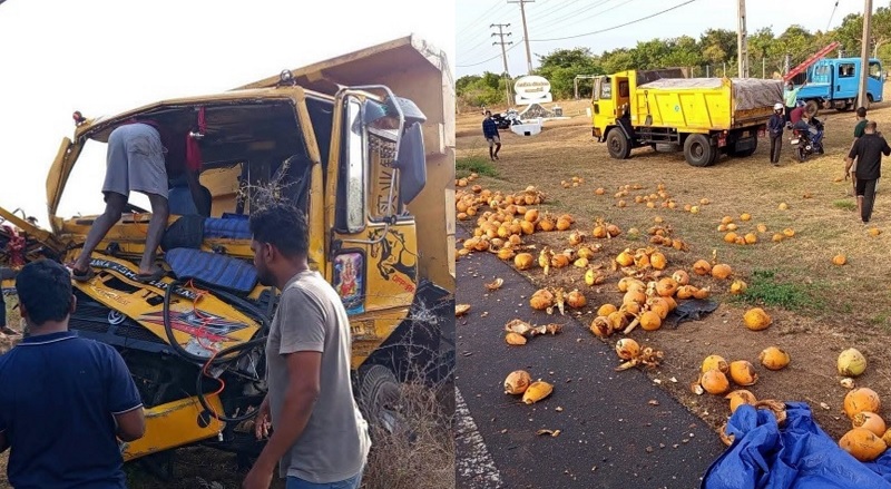 முல்லைத்தீவில் இரண்டு வாகனங்கள் மோதி விபத்து - நீண்ட போராட்டத்திற்கு பிறகு சாரதி மீட்பு