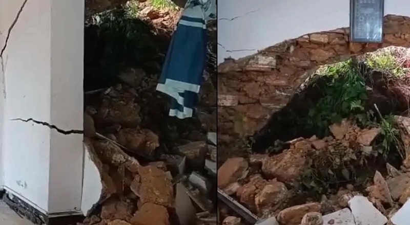 ஹப்புத்தலையில்  நிலச்சரிவு - இரு வீடுகள் சேதம்