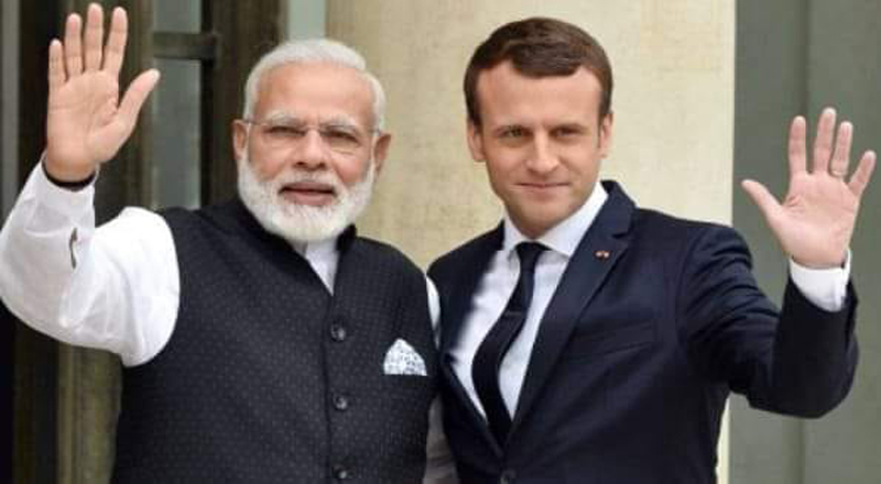 இந்தோ-பசுபிக்கில் பிரான்ஸுடன் கைகோர்க்க தயாராகிறது இந்தியா. மக்ரோனுடன் மோடி உரையாடல்.