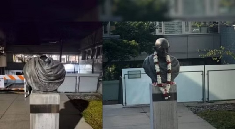 கனடாவில் மகாத்மா காந்தி சிலையை சேதப்படுத்திய காலிஸ்தான் ஆதரவாளர்கள்