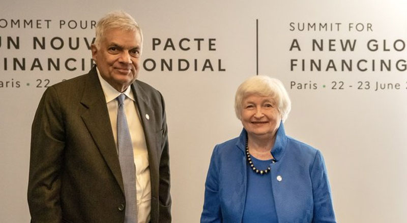 அமெரிக்க திறைசேரி செயலாளரை சந்தித்த ஜனாதிபதி ரணில் விக்ரமசிங்க!