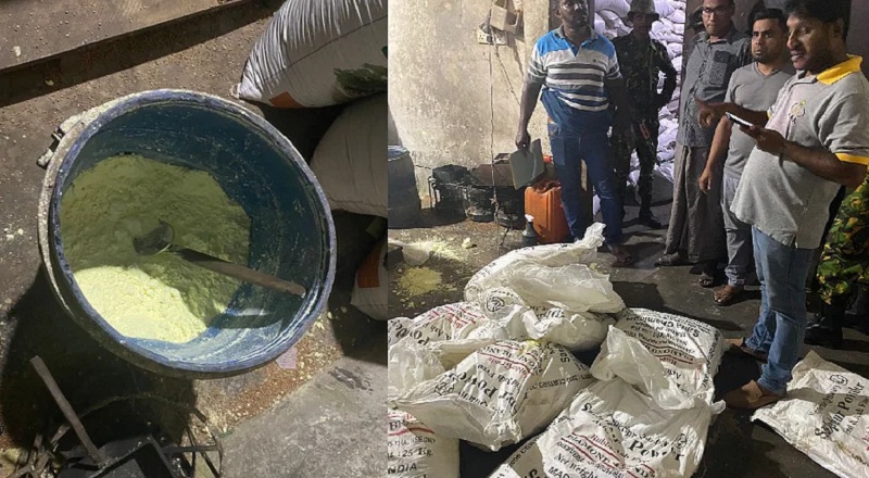 மல்லி களஞ்சியசாலையில் சுற்றிவளைப்பில் பழுதடைந்த 84875 கிலோ மல்லி கண்டுபிடிப்பு