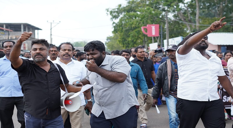 வவுனியா வடக்கில் கிபுல் ஓயா திட்டத்தை நிறுத்தக்கோரி இலங்கை தமிழரசுக் கட்சியின் ஏற்பாட்டில் போராட்டம்