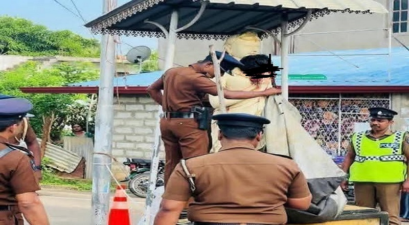 சிலையில் தொங்கிய நிலையில் துண்டிக்கப்பட்ட தலை மீட்பு!