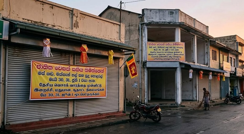 வெசாக் வாரத்தை முன்னிட்டு 3 நாட்களுக்கு மதுபானம் மற்றும் இறைச்சி விற்பனைக்கு முற்றாகத் தடை!
