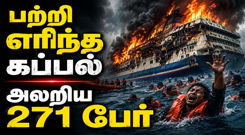 பற்றி எரிந்த கப்பல் அலறிய 271 பேர்.