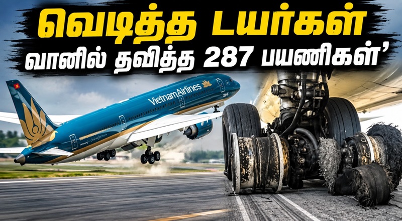 வெடித்த டயர்கள் வானில் தவித்த 287 பயணிகள்.