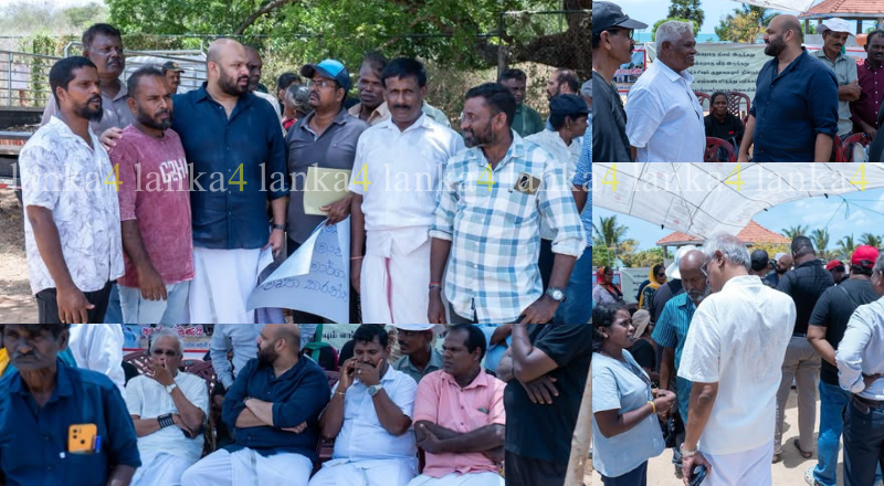 பலாலிச் சந்தியில் 10 வாரங்களாக தொடரும் காணி விடுவிப்பு போராட்டம்: சுமந்திரனுடன் பங்கேற்றார்