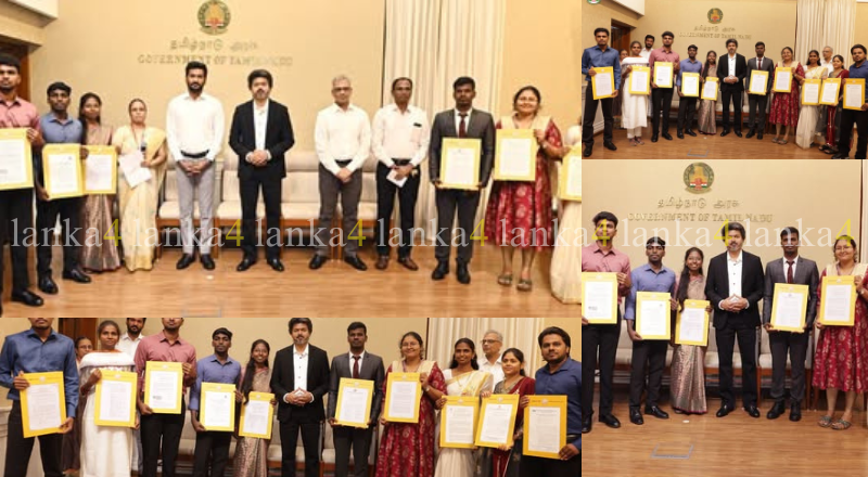 தமிழ்நாட்டில் 459 பேருக்கு அரசுப் பணி – முதலமைச்சர் பணிநியமன ஆணைகளை வழங்கினார்!