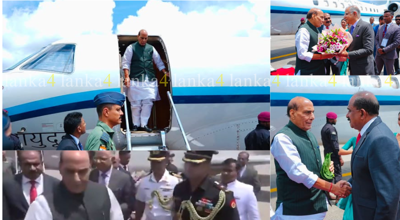 இலங்கை வந்தடைந்தார் இந்திய பாதுகாப்பு அமைச்சர் ராஜ்நாத் சிங்