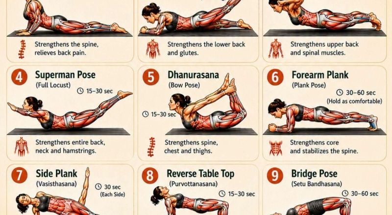 வலுவான முதுகிற்கான 9 சிறந்த யோகா ஆசனங்கள்  தினசரி பயிற்சியில் சேர்த்துக்கொள்ளுங்கள்.